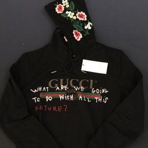 GUCCI  SWEATER BLACK MEN WITH HOOD